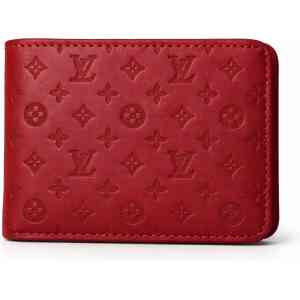 Red Embossed Leather Wallet