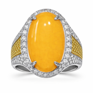 Golden Yellow Aqeeq Ring