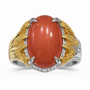 Orange Aqeeq Statement Ring