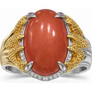 Orange Aqeeq Statement Ring
