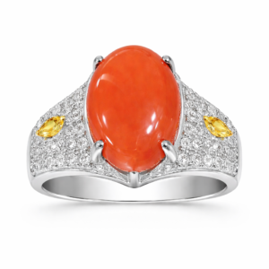 Orange Aqeeq Stone Ring