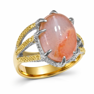 Peach Stone Luxury Statement Ring