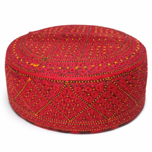 Handmade Red Embroidered Sindhi Prayer Cap