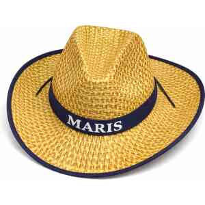 Straw Western Maris Hat (Black Band)
