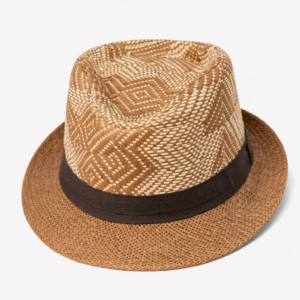 Brown Woven Summer Fedora Hat