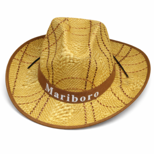 Straw Western Mariboro Hat (Brown Band)