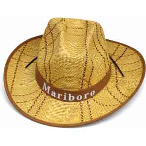 Straw Western Mariboro Hat (Brown Band)