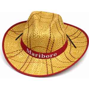 Straw Western Mariboro Hat (Red Band)