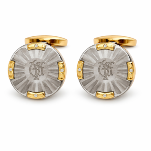 Classic Dual-Tone Round Cufflinks