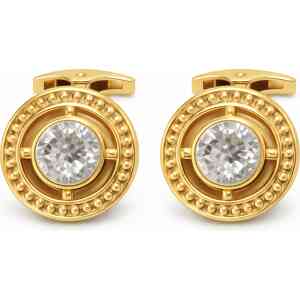 Royal Gold Crystal Center Cufflinks