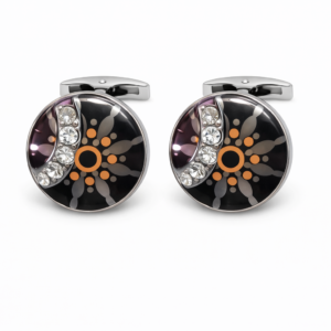 Artistic Crystal Accent Cufflinks