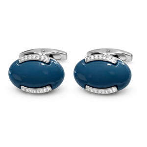 Blue Oval Stone Luxury Cufflinks