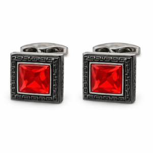 Red Gemstone Square Cufflinks
