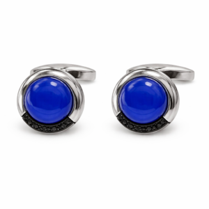 Classic Blue Stone Round Cufflinks