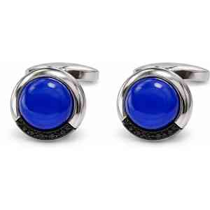 Classic Blue Stone Round Cufflinks