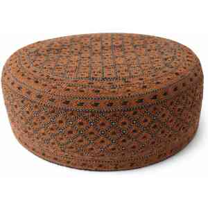 Handmade Sindhi Brown Embroidered Round Prayer Cap