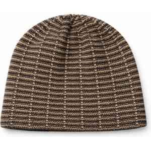 Brown Textured Knit Beanie Cap