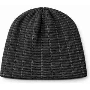 Dark Grey Ribbed Knit Beanie Cap