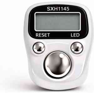 White Premium Digital Tasbeeh Counter (Metal Button)