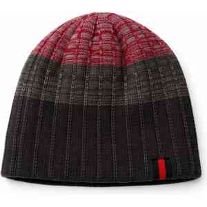 Black Pinkish Red Dual Tone Knit Beanie Cap
