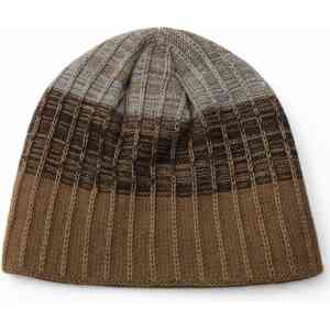 Beige Brown Pattern Knit Beanie Cap
