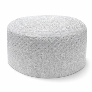 Al Farooq Resham White Prayer Cap