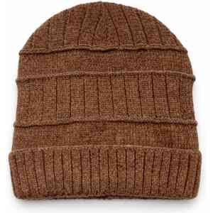Classic Brown Ribbed Knit Beanie