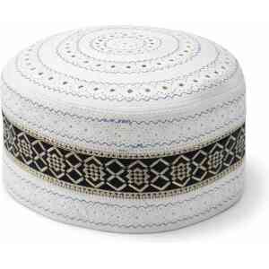 Al Farooq White Pattern Prayer Cap