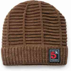 Premium Brown Ribbed Knit Beanie Cap