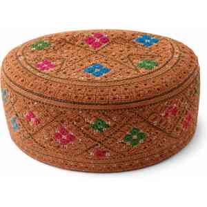 Handmade Sindhi Brown Multicolor Embroidered Prayer Cap