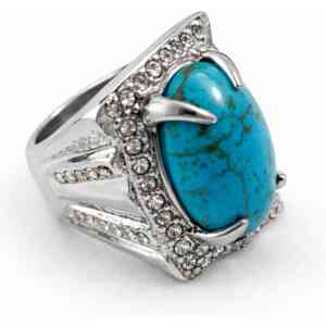 Turquoise Blue Oval Stone Ring for Men – Premium Silver Ring