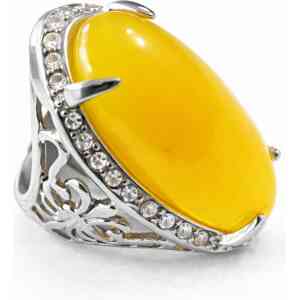 Premium Yellow Oval Stone Ring for Men – Luxury Fashion Ring