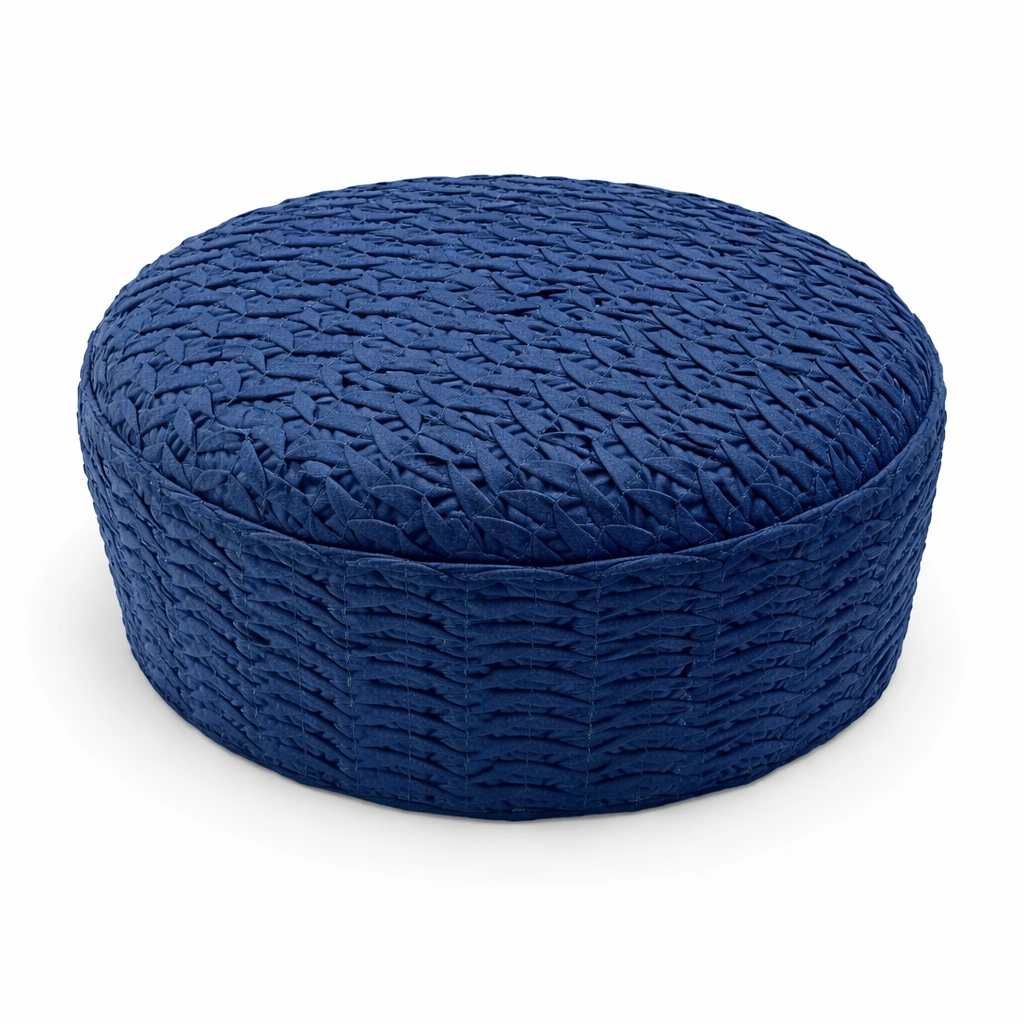 Textured Navy Blue Muslim Prayer Cap – Islamic Kufi Hat