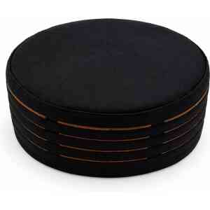 Black Muslim Prayer Cap with Brown Band – Islamic Kufi Hat