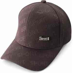 Brown Sport Pattern Cap with Embroidered Logo