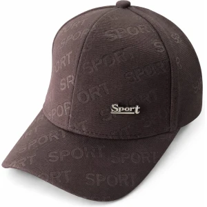 Brown Sport Pattern Cap with Embroidered Logo