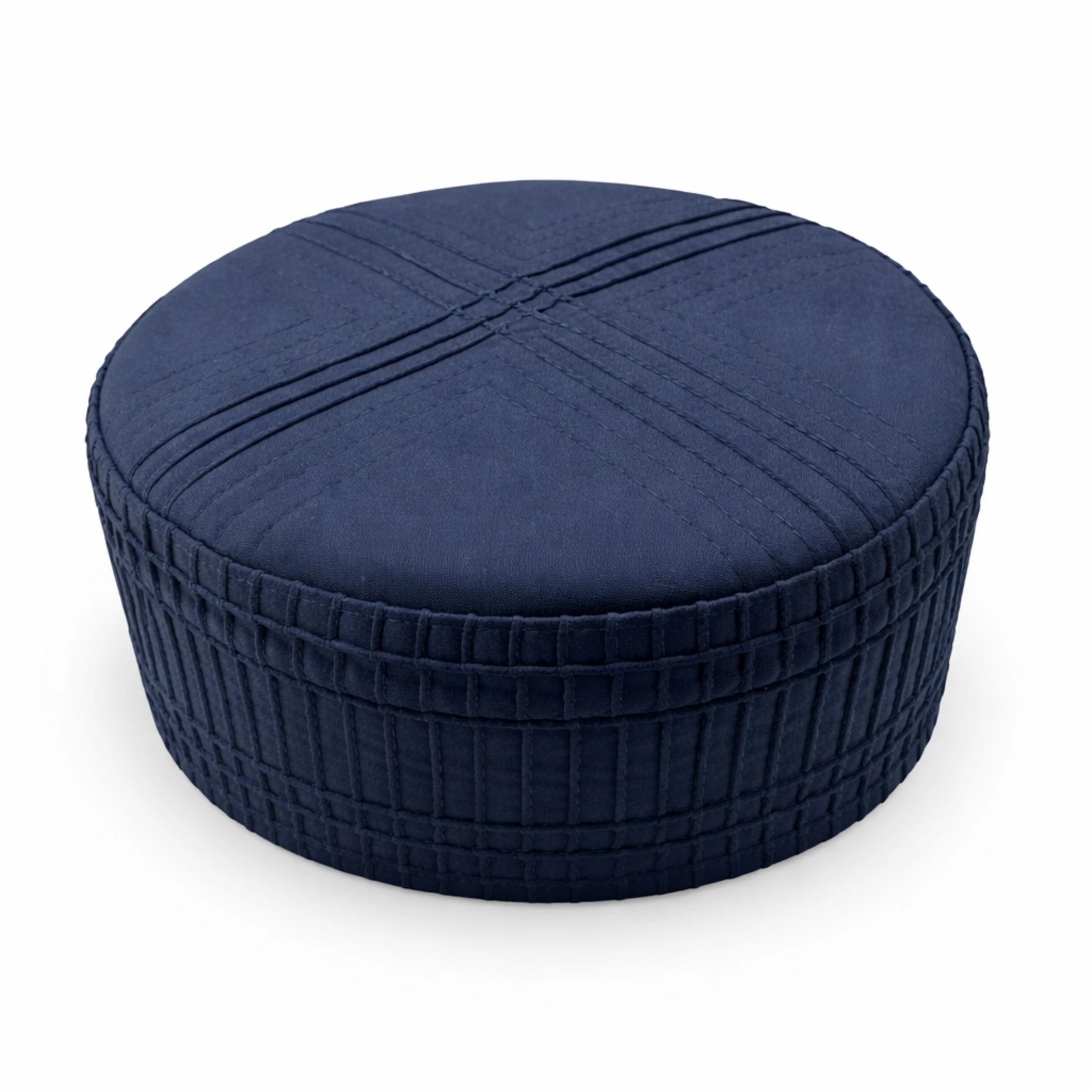 Navy Blue Muslim Prayer Cap – Stylish Pleated Islamic Kufi
