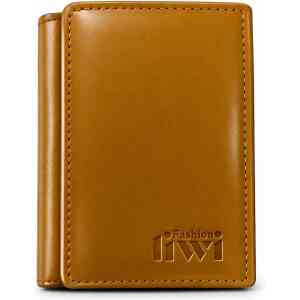 Premium Tan Vertical Leather Wallet – Men’s Slim Card Holder