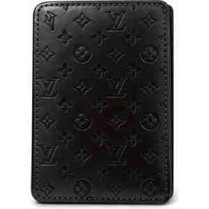 Premium Black Embossed Leather Wallet – Slim Vertical Card Holder