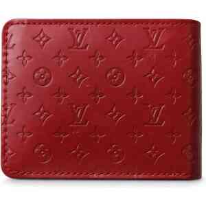 Premium Red Leather Wallet – Luxury Embossed Bifold for Men