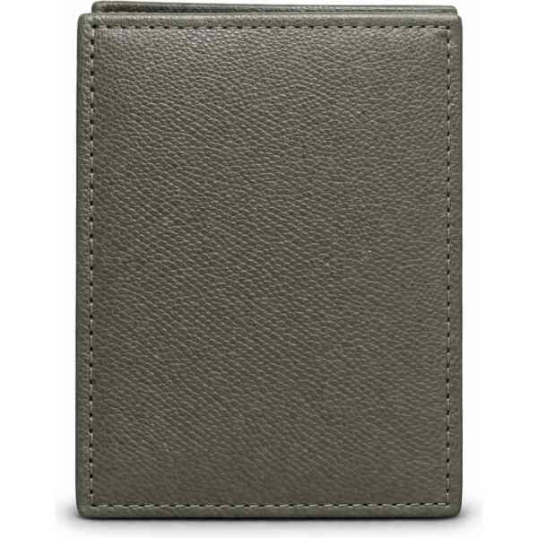 Premium Grey Leather Wallet for Men – Slim Vertical Card Holder