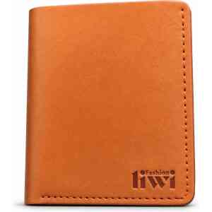 Premium Tan Leather Wallet for Men – Slim Vertical Bifold Card Holder