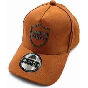 Premium Suede Linkin Party Shield Cap – Camel Brown