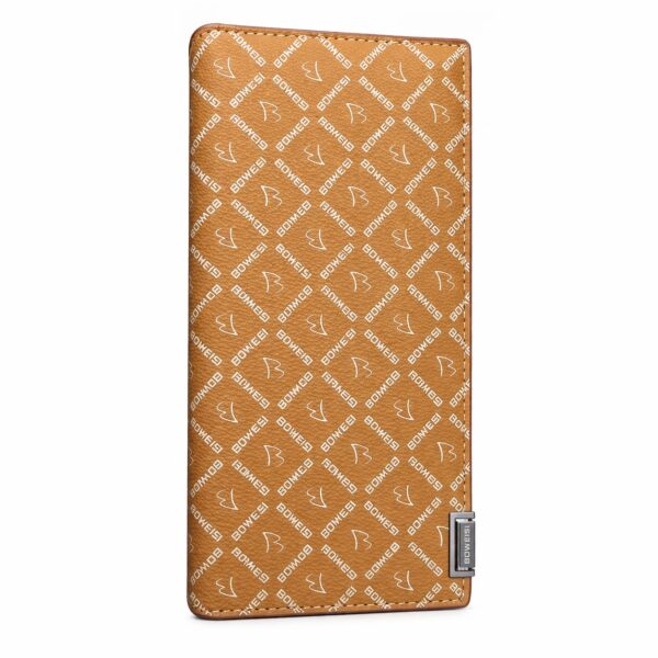 Premium Printed Tan Long Leather Wallet – Designer Pattern Style