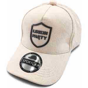 Premium Suede Linkin Party Shield Cap – Cream White