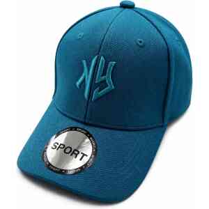 Premium Textured Monogram Sports Cap – Ocean Blue