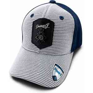 Premium Mesh Trucker Cap with Signature Shield Patch – Navy Blue & White