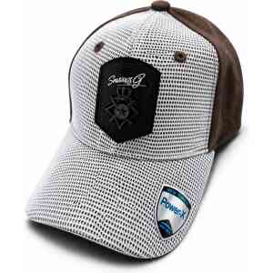 Premium Mesh Trucker Cap with Signature Shield Patch – Brown & White