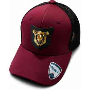 Premium Skull Emblem Trucker Cap – Maroon Red