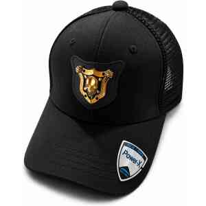 Premium Skull Emblem Trucker Cap – Black
